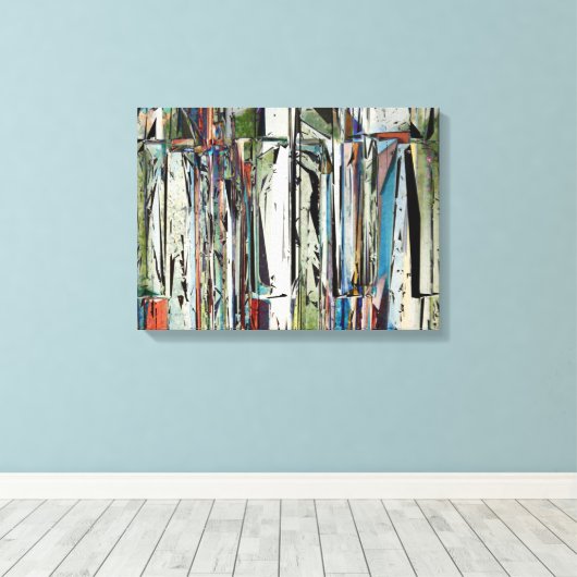 Abstracte pianokussen canvas afdruk (Insitu (Houten vloer))