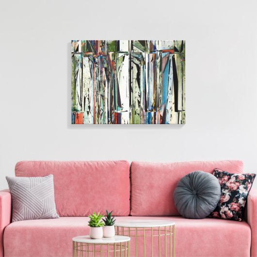 Abstracte pianokussen canvas afdruk (Insitu (Woonkamer))