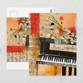 Abstracte pianomontagekunst briefkaart (Voorkant / Achterkant)