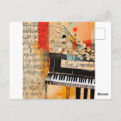Abstracte pianomontagekunst briefkaart (Achterkant)