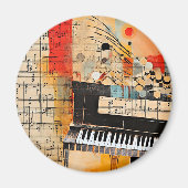 Abstracte pianomontagekunst magneet (Voorkant)