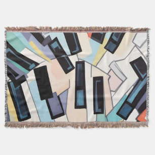 Abstracte pianotoetsen kunstwerk deken