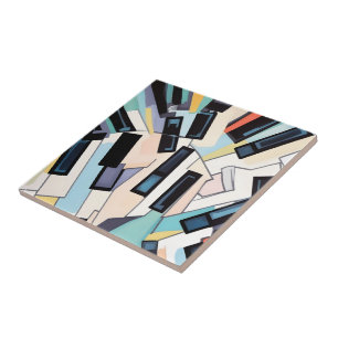 Abstracte pianotoetsen kunstwerk tegeltje