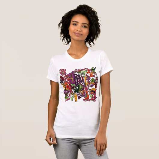 Abstracte Picasso-stijl T-shirt (Voorkant volledig)