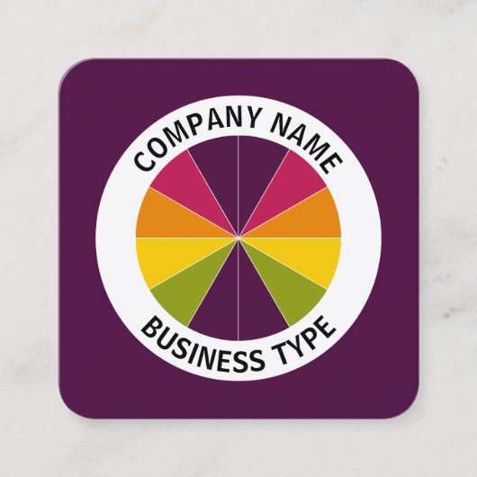 Abstracte Pie 02 - Paars #4B083E Vierkante Visitekaartje (Voorkant)