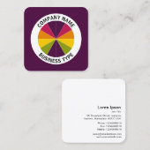 Abstracte Pie 02 - Paars #4B083E Vierkante Visitekaartje (Voorkant / Achterkant)