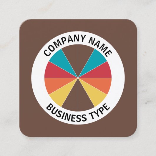 Abstracte Pie 05 - Bruin #6A493C Vierkante Visitekaartje (Voorkant)