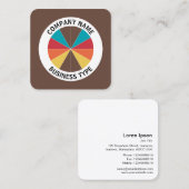 Abstracte Pie 05 - Bruin #6A493C Vierkante Visitekaartje (Voorkant / Achterkant)