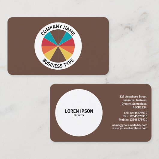 Abstracte Pie 05 - Bruin #6A493C Visitekaartje (Voorkant / Achterkant)