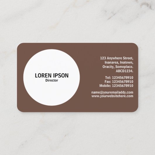 Abstracte Pie 05 - Bruin #6A493C Visitekaartje (Achterkant)