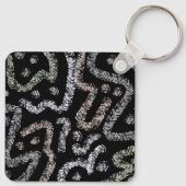 Abstracte Pijl Grunge Patroon en Zachte Pastels Sleutelhanger (Achterkant)