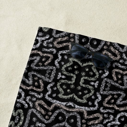 Abstracte Pijl Grunge Patroon en Zachte Pastels Strandlaken (In situ)