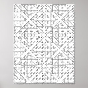 Abstracte Pijl Raster Kleurplaat Tribale Geometrie Poster