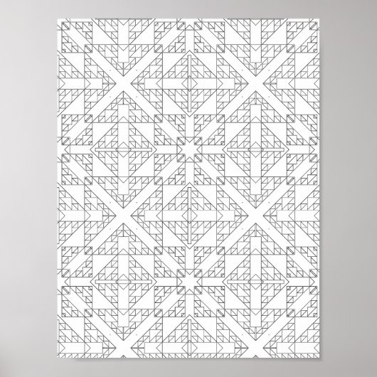 Abstracte Pijl Raster Kleurplaat Tribale Geometrie Poster (Voorkant)