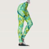 Abstracte pijldriehoek Mint Blue Aqua Patroon Leggings (Rechts)