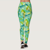 Abstracte pijldriehoek Mint Blue Aqua Patroon Leggings (Achterkant)