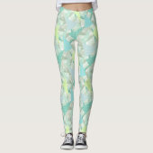 Abstracte pijldriehoek Mint Blue Aqua Patroon Leggings (Voorkant)