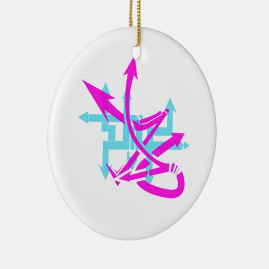 Abstracte pijlen keramisch ornament (Rechts)