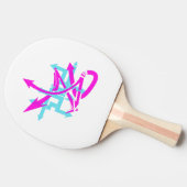 Abstracte pijlen pingpongpeddel tafeltennisbatje (Zijkant)