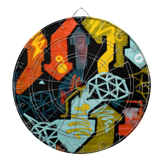 Abstracte Pijlkunst Dartbord (Voorkant)