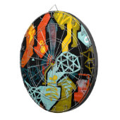Abstracte Pijlkunst Dartbord (Voorkant Rechts)