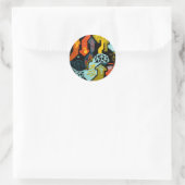 Abstracte Pijlkunst Ronde Sticker (Tas)