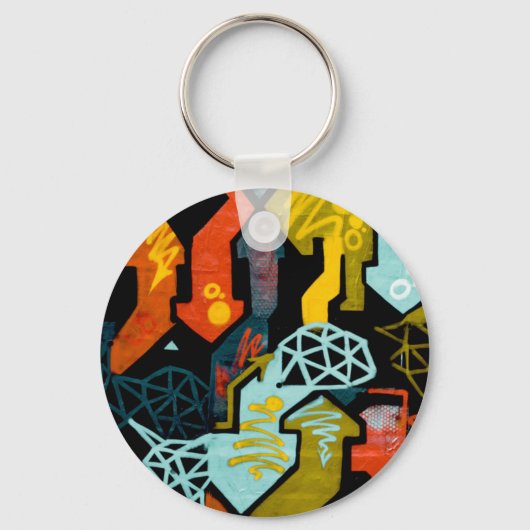 Abstracte Pijlkunst Sleutelhanger (Voorkant)