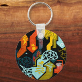 Abstracte Pijlkunst Sleutelhanger (Voorkant)