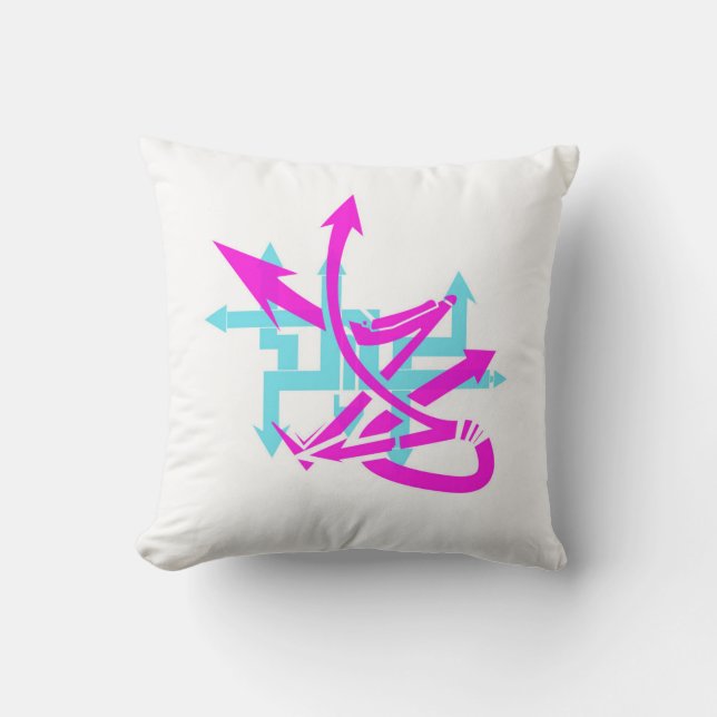 Abstracte pijlstang kussen (Voorkant)