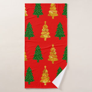 Abstracte Pijnbomen met Folie textuur naadloze Chr Badhanddoek