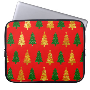 Abstracte Pijnbomen met Folie textuur naadloze Chr Laptop Sleeve