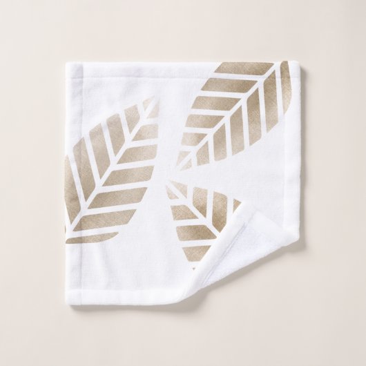 Abstracte pijnbomen van koper en platina bad handdoek (Wasdoekje)