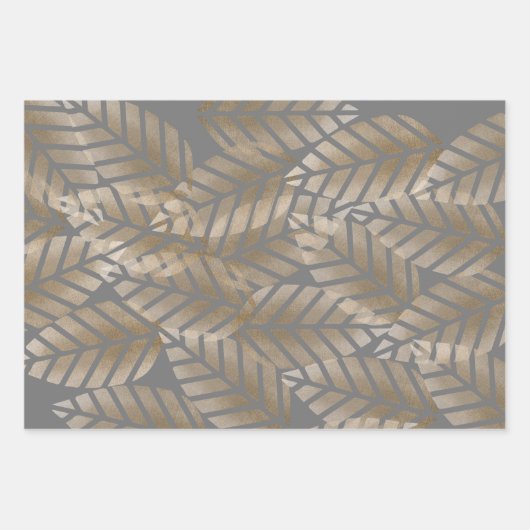 Abstracte pijnbomen van koper en platina inpakpapier vel (Voorkant 2)