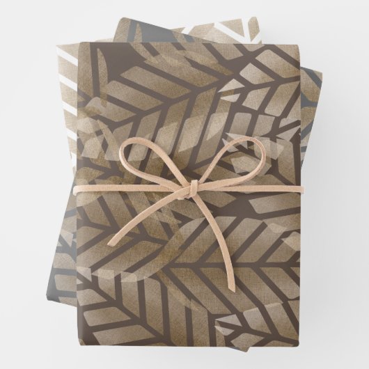 Abstracte pijnbomen van koper en platina inpakpapier vel (In situ)