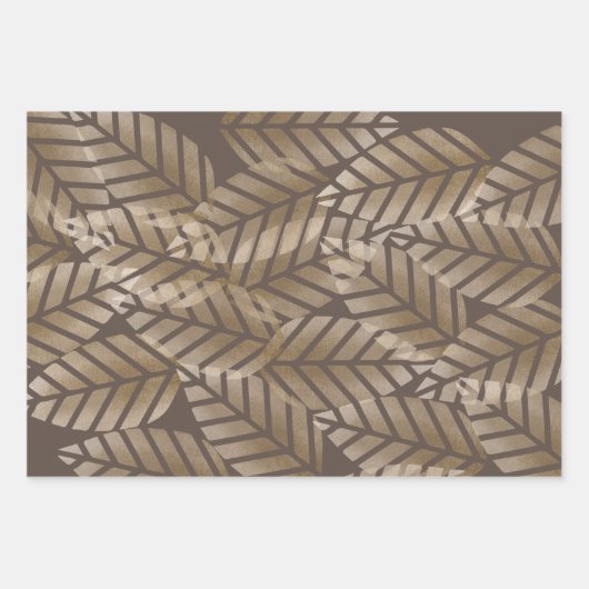 Abstracte pijnbomen van koper en platina inpakpapier vel (Voorkant)