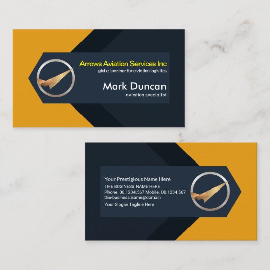 Abstracte piloot voor Logistiek van het vliegtuig  Visitekaartje (Voorkant / Achterkant)
