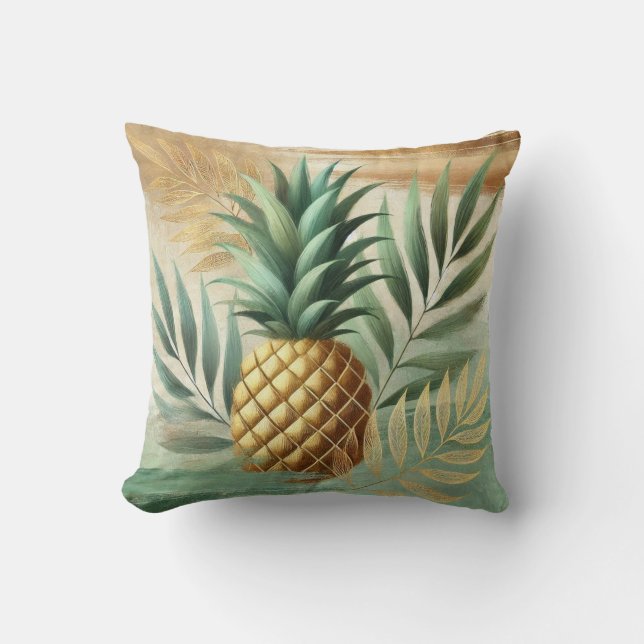 Abstracte Pineapple GOLDEN LEAF artwork STYLE11 Kussen (Voorkant)