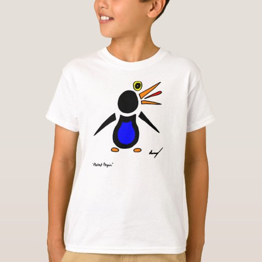 Abstracte pinguïn Kinder Basic T-Shirt (Voorkant)