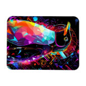 Abstracte pinguïn met felle kleuren magneet (Horizontaal)