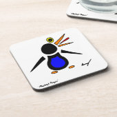 Abstracte pinguïn-Onderzetters - set van 6 Bier Onderzetter (Linkerzijde)