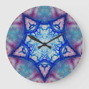 ABSTRACTE PINK BLUE STAR GROTE KLOK