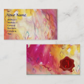 ABSTRACTE PINK FUCHSIA YELLOW ARGYLES, RODE WAX SE VISITEKAARTJE (Voorkant / Achterkant)
