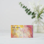 ABSTRACTE PINK FUCHSIA YELLOW ARGYLES, RODE WAX SE VISITEKAARTJE (Staand voorkant)