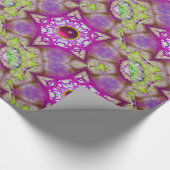 ABSTRACTE PINK PAARSE FUCHSIA STARS MET PARELTJES CADEAUPAPIER (Hoek)