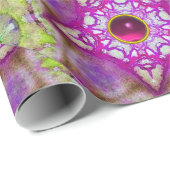 ABSTRACTE PINK PAARSE FUCHSIA STARS MET PARELTJES CADEAUPAPIER (Rol Hoek)