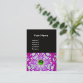 ABSTRACTE PINK PAARSE STAR, GROENE GEMSTONMONOGRAM VISITEKAARTJE (Staand voorkant)