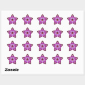 ABSTRACTE PINK PAARSE STAR MET FUCHSIA GEM STONE STER STICKER (Vel)