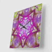 ABSTRACTE PINK PAARSE STAR VIERKANTE KLOK (Hoek)