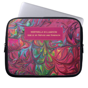 Abstracte PINK Persoonlijke Christelijke scripts Laptop Sleeve