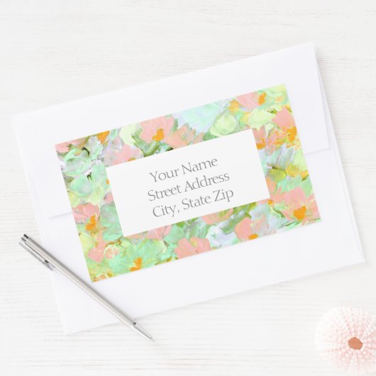 Abstracte Pink Poppies labels (Envelop)